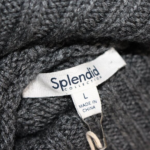 New w/Tags - Splendid Arabella Cowl Neck Pullover, Wool Blend - Grey, Large - Picture 3 of 13